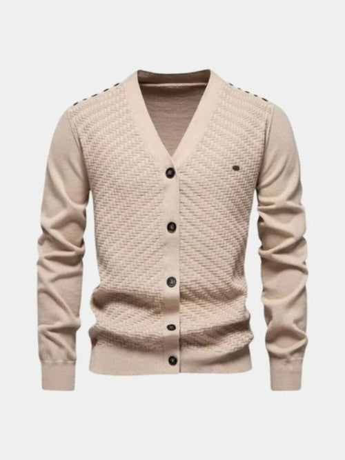 Cardigan col V en maille - Cross & Crown